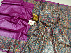 TUSSAR SILK PRINT SAREE
