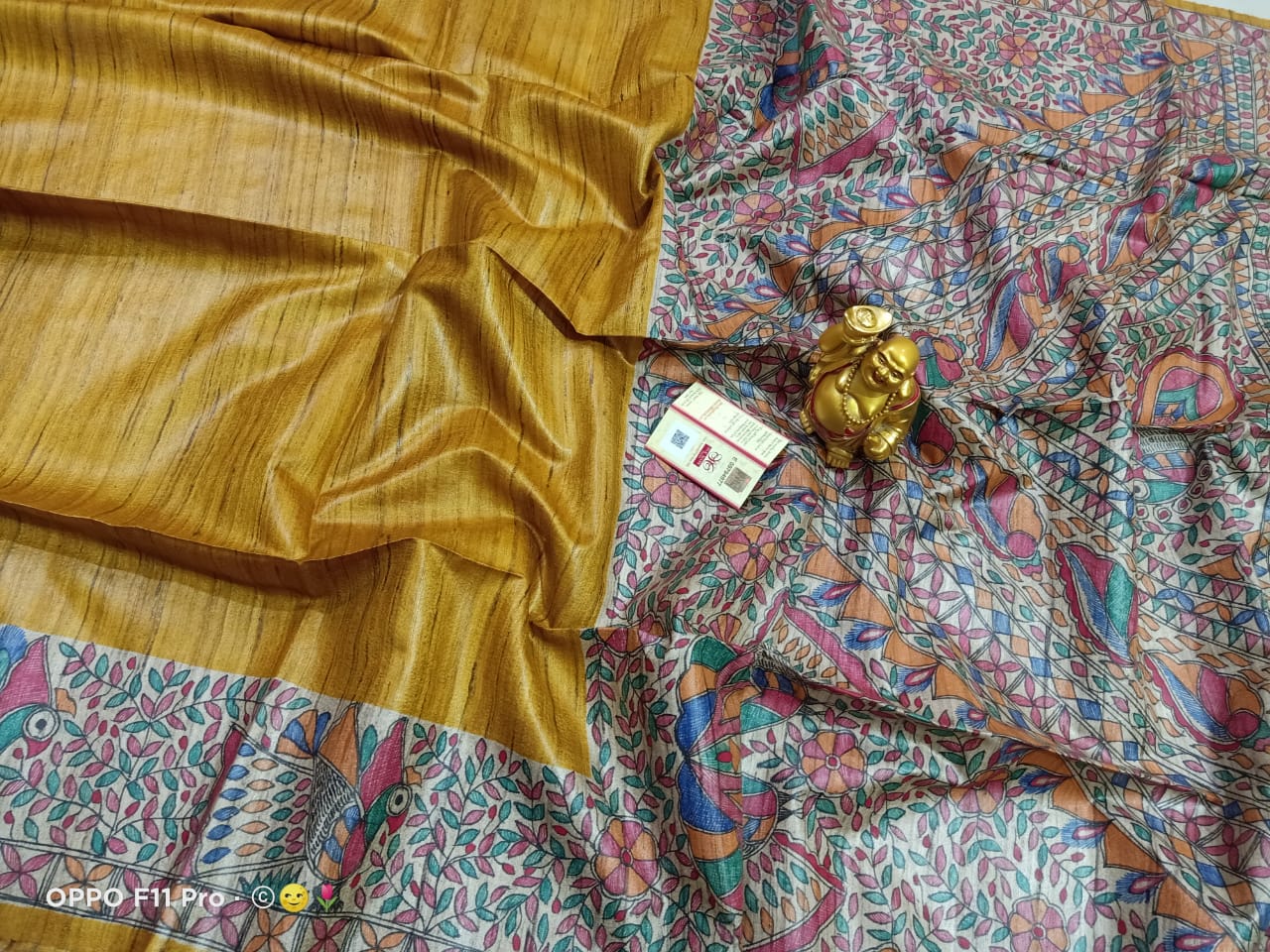 TUSSAR SILK PRINT SAREE