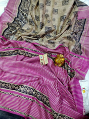 TUSSAR SILK PRINT SAREE