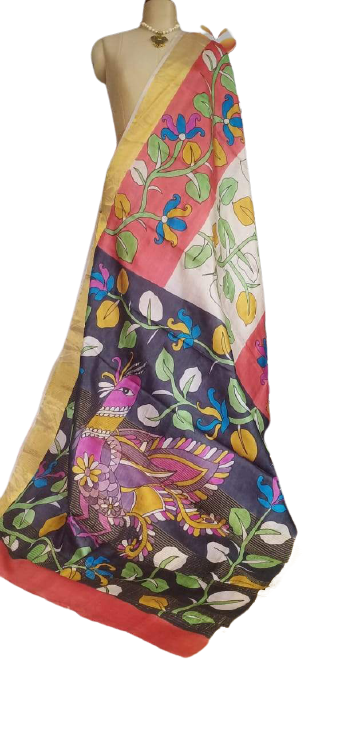 Pure Tussar Silk print saree