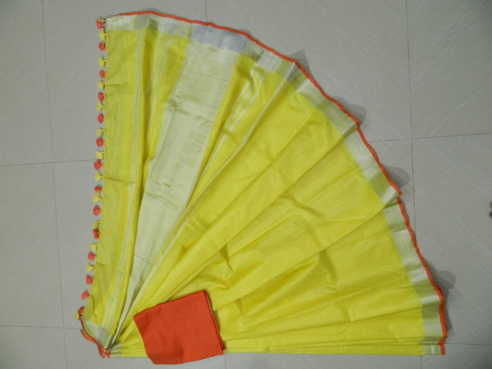 Khadi Linen Slub Saree INDIA SILK P.W.C.S. LTD