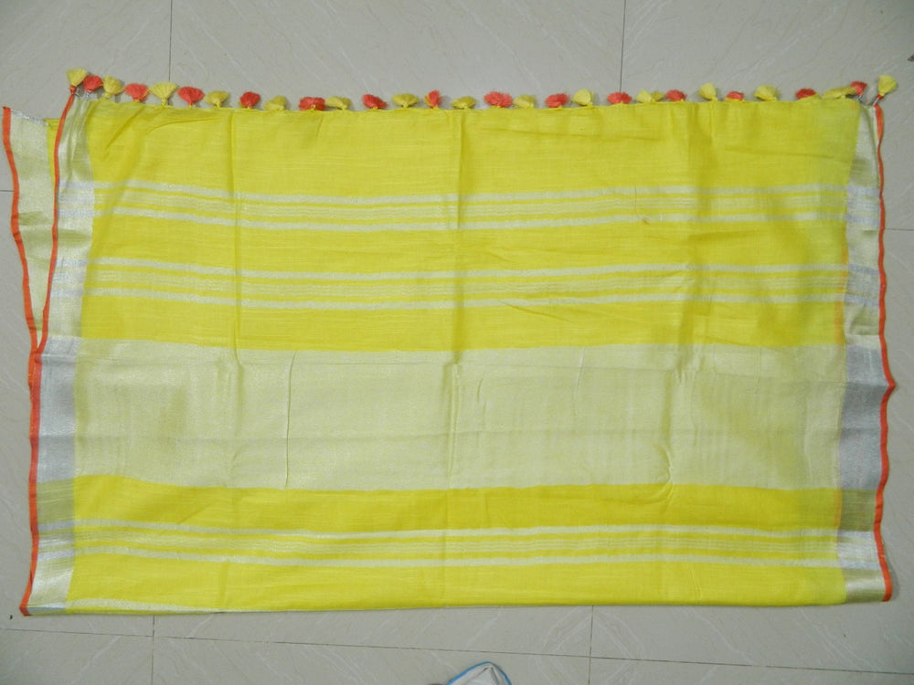 Khadi Linen Slub Saree INDIA SILK P.W.C.S. LTD