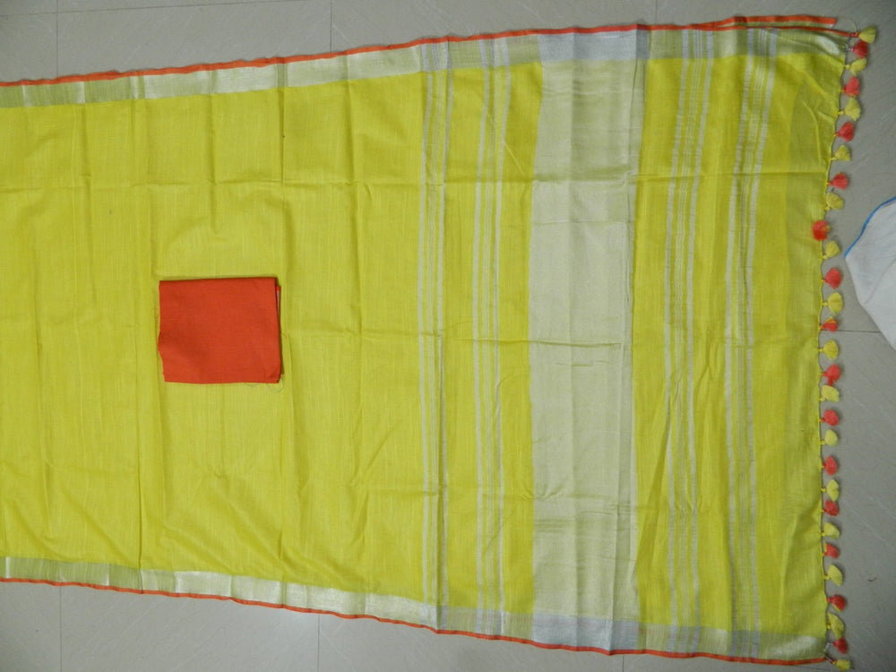 Khadi Linen Slub Saree INDIA SILK P.W.C.S. LTD