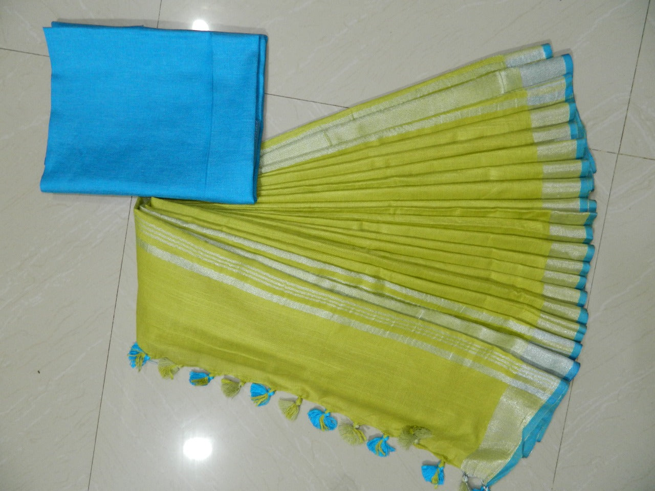 Khadi Linen Slub Saree INDIA SILK P.W.C.S. LTD