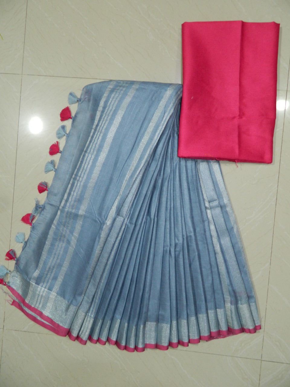 Khadi Linen Slub Saree INDIA SILK P.W.C.S. LTD