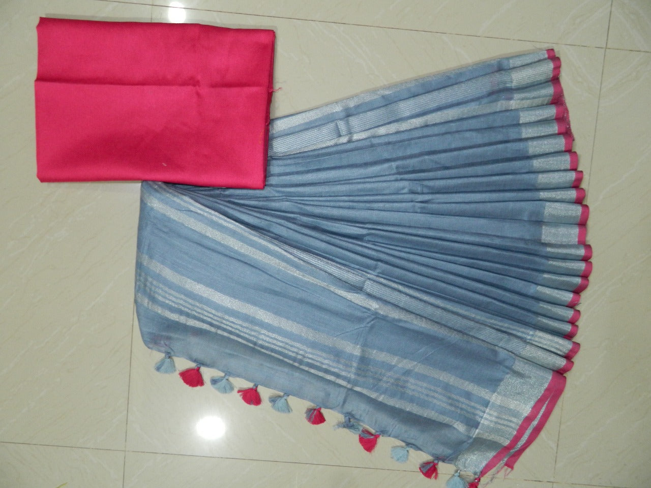 Khadi Linen Slub Saree INDIA SILK P.W.C.S. LTD