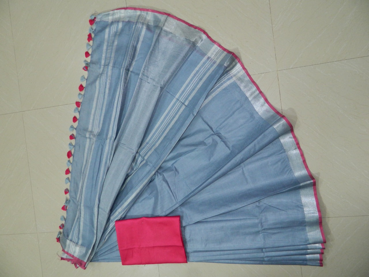 Khadi Linen Slub Saree INDIA SILK P.W.C.S. LTD