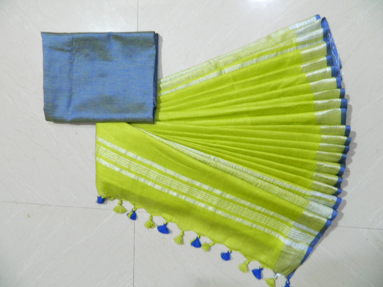 Khadi Linen Slub Saree INDIA SILK P.W.C.S. LTD