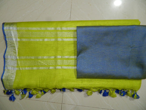 Khadi Linen Slub Saree INDIA SILK P.W.C.S. LTD