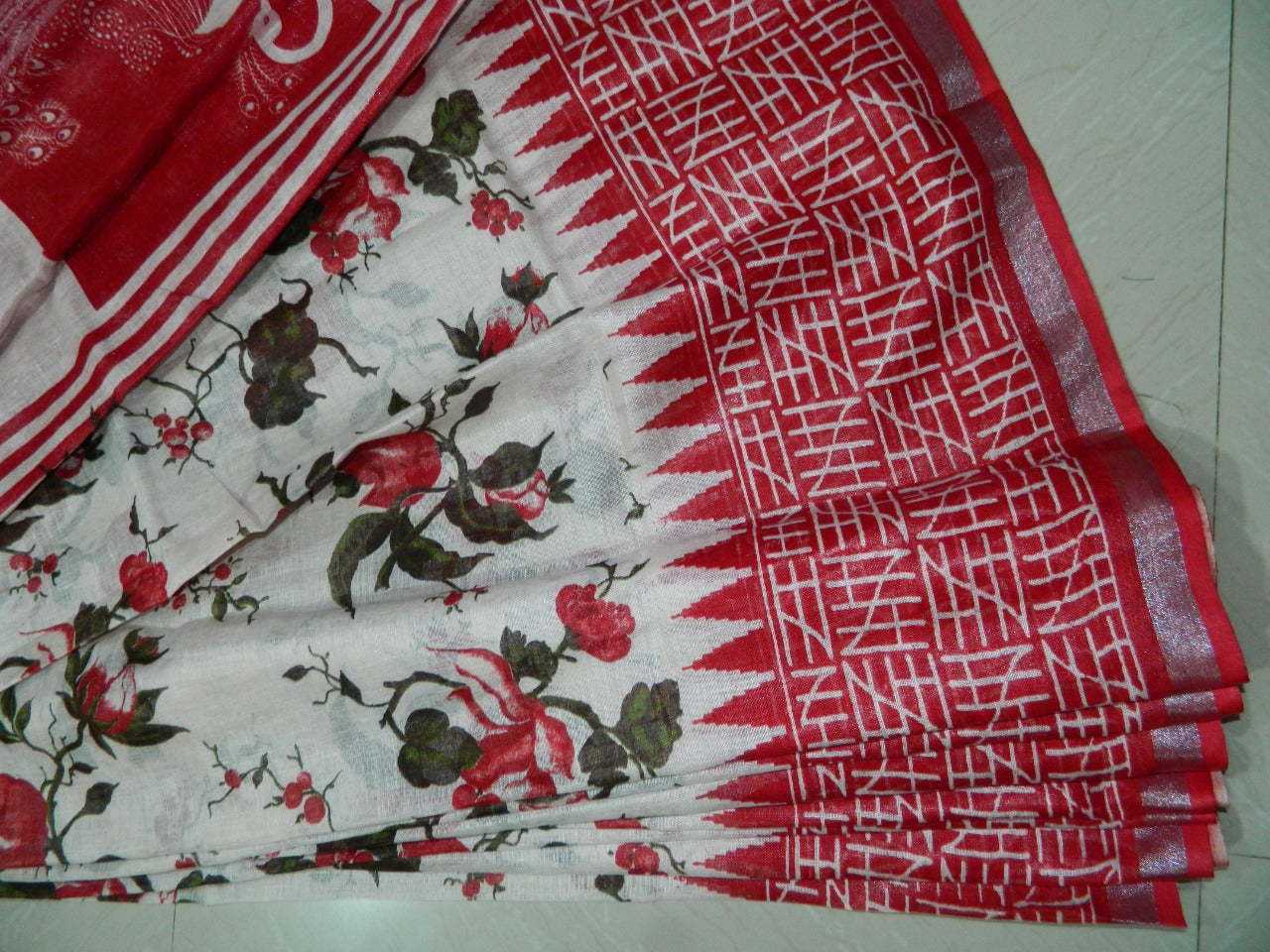 Khadi Linen Slub Saree INDIA SILK P.W.C.S. LTD