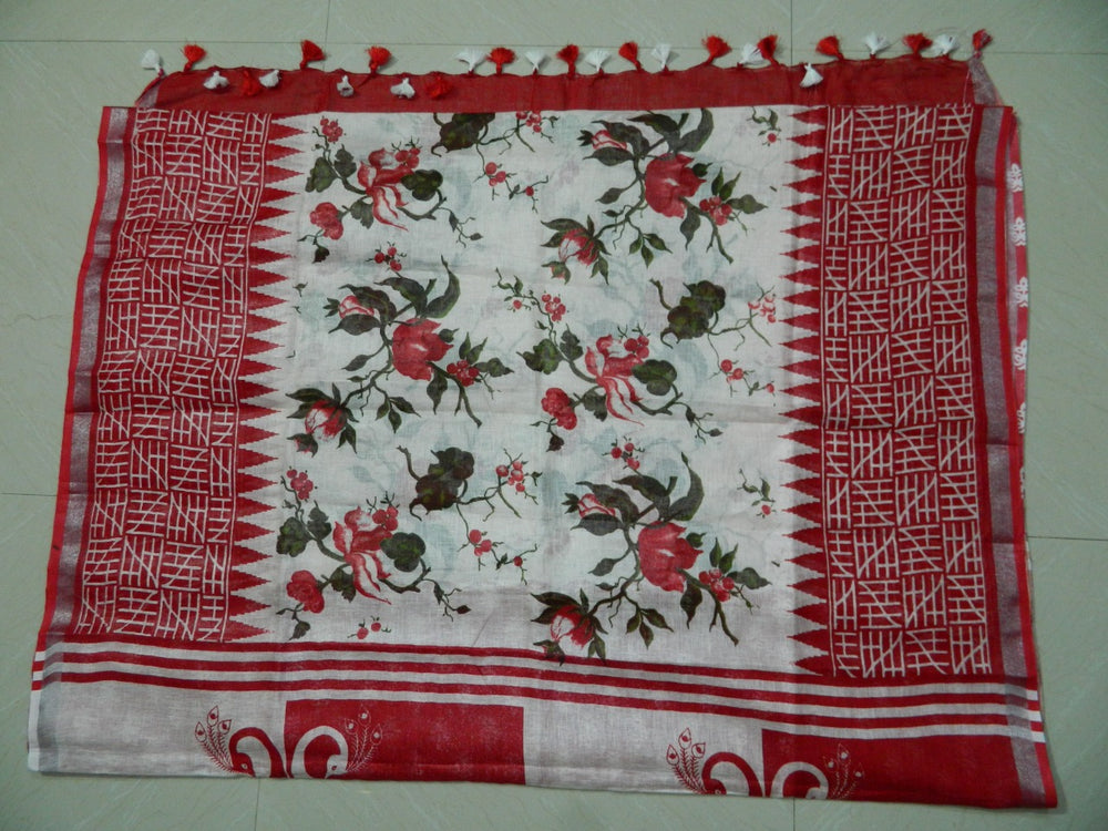 Khadi Linen Slub Saree INDIA SILK P.W.C.S. LTD