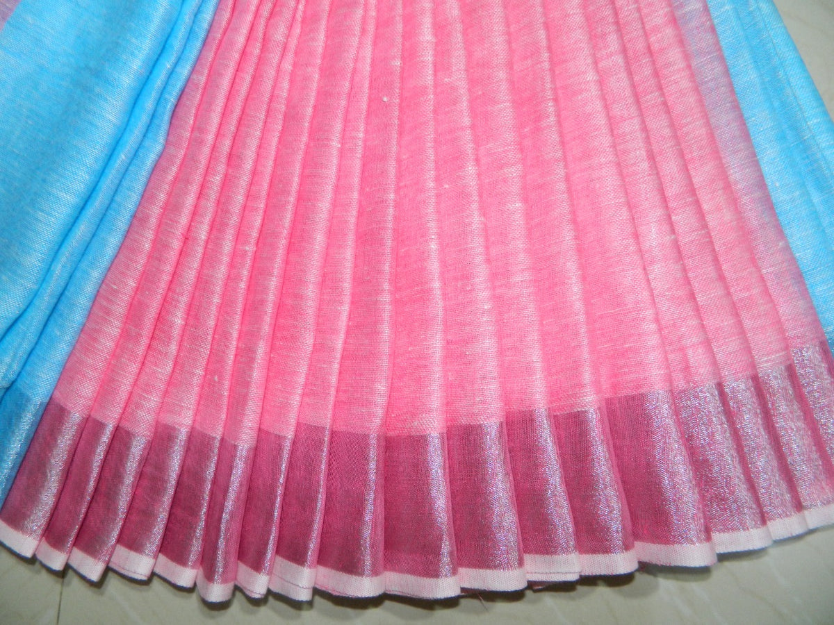 Khadi Linen Slub Saree INDIA SILK P.W.C.S. LTD