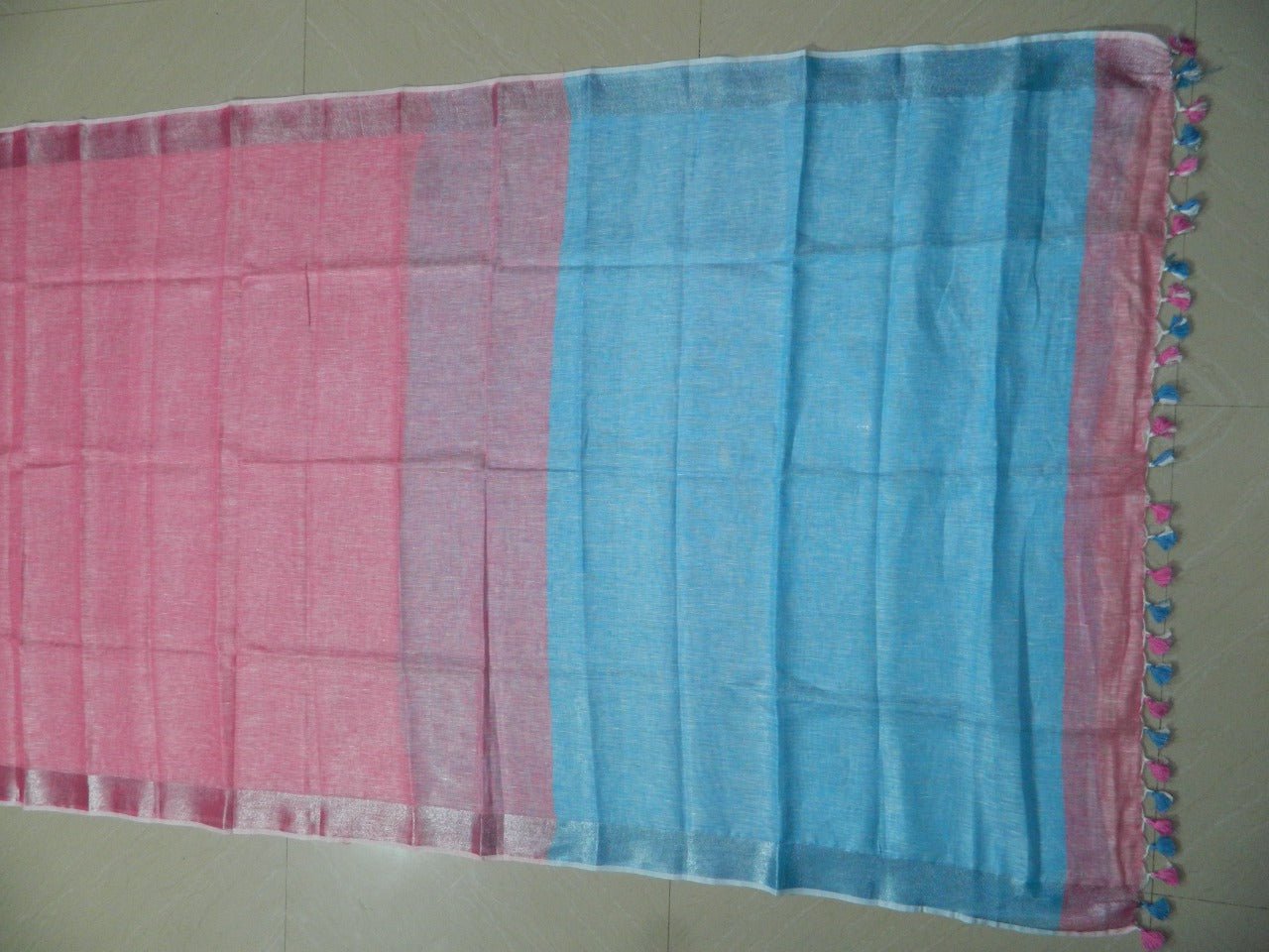 Khadi Linen Slub Saree INDIA SILK P.W.C.S. LTD