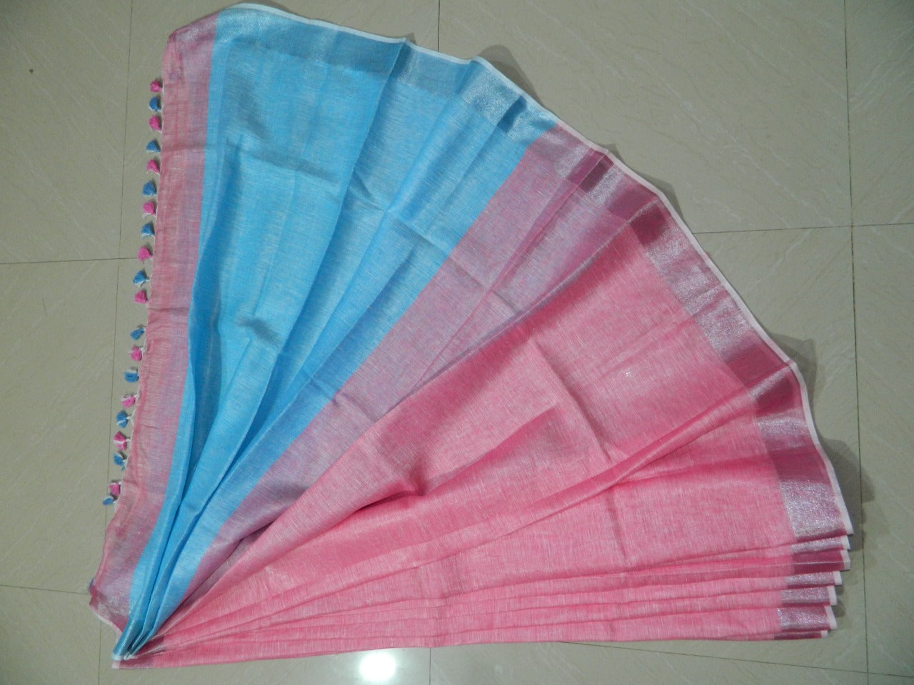 Khadi Linen Slub Saree INDIA SILK P.W.C.S. LTD