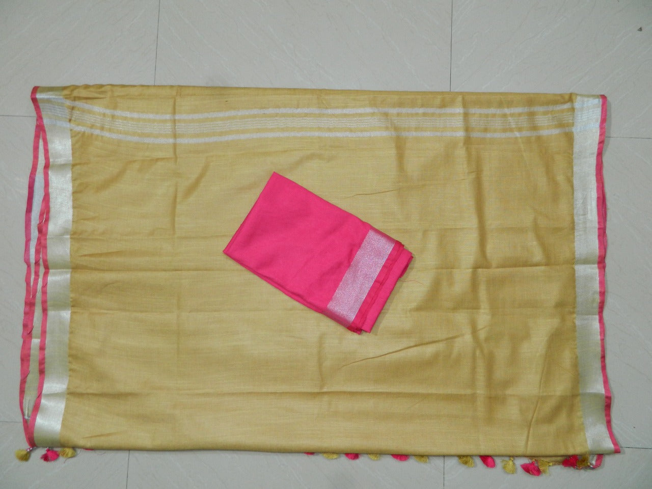 Khadi Linen Slub Saree INDIA SILK P.W.C.S. LTD