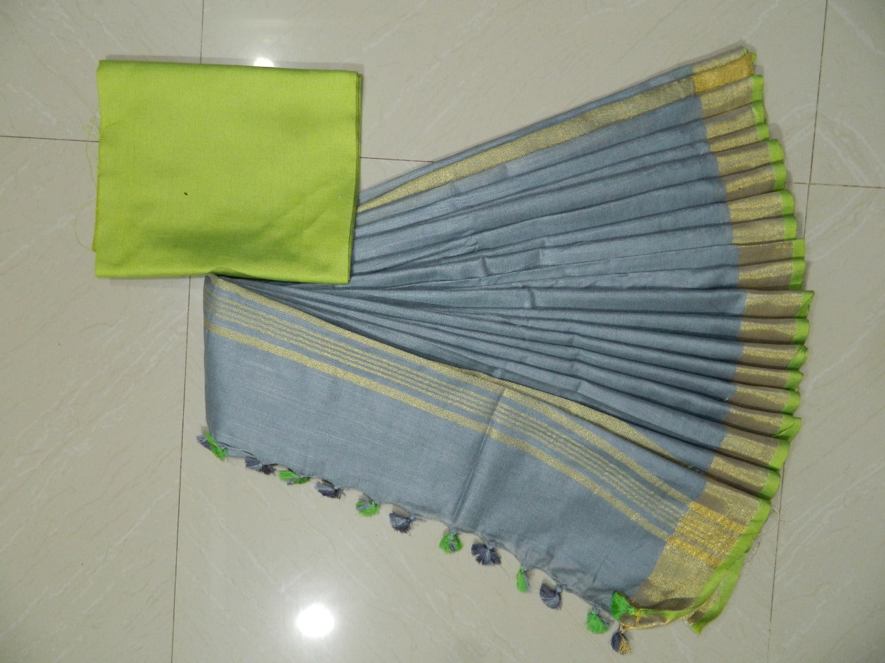 Khadi Linen Slub Saree INDIA SILK P.W.C.S. LTD