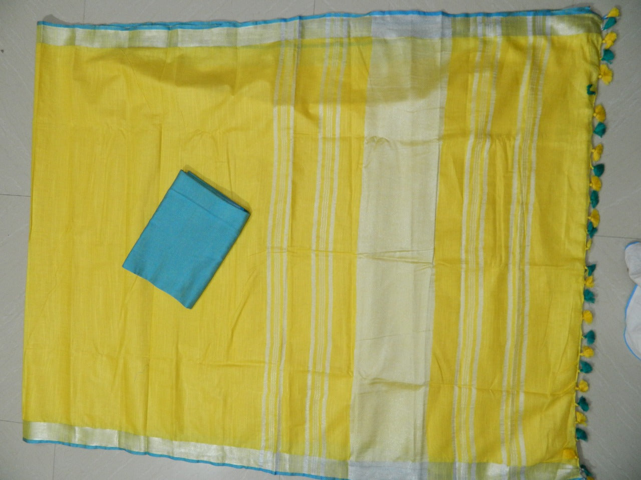 Khadi Linen Slub Saree INDIA SILK P.W.C.S. LTD