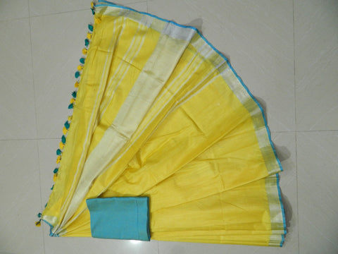 Khadi Linen Slub Saree INDIA SILK P.W.C.S. LTD