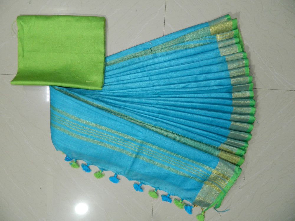 Khadi Linen Slub Saree INDIA SILK P.W.C.S. LTD