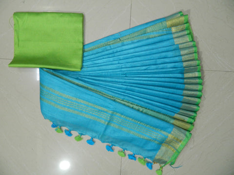 Khadi Linen Slub Saree INDIA SILK P.W.C.S. LTD