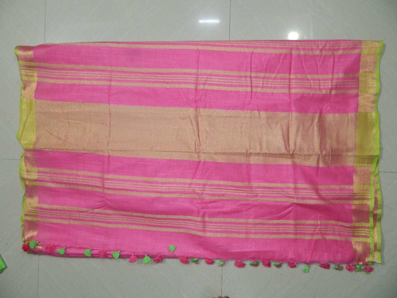 Khadi Linen Slub Saree INDIA SILK P.W.C.S. LTD