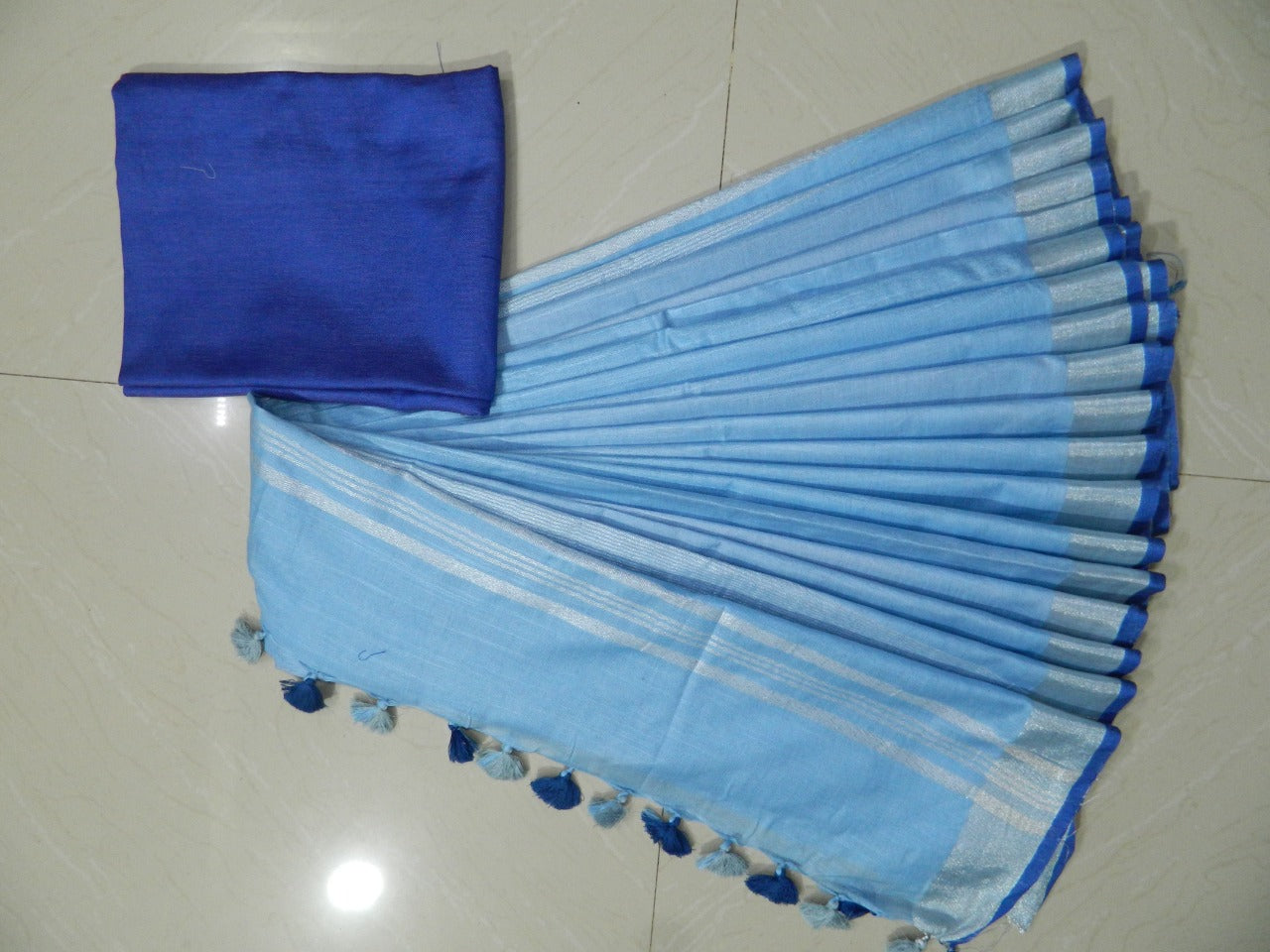 Khadi Linen Slub Saree INDIA SILK P.W.C.S. LTD