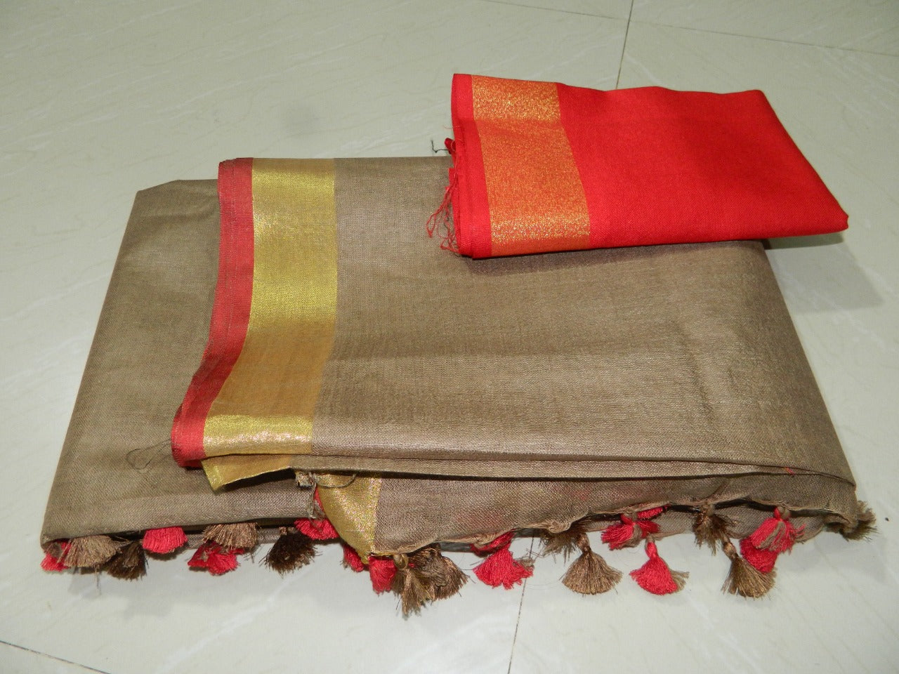 Khadi Linen Slub Saree INDIA SILK P.W.C.S. LTD