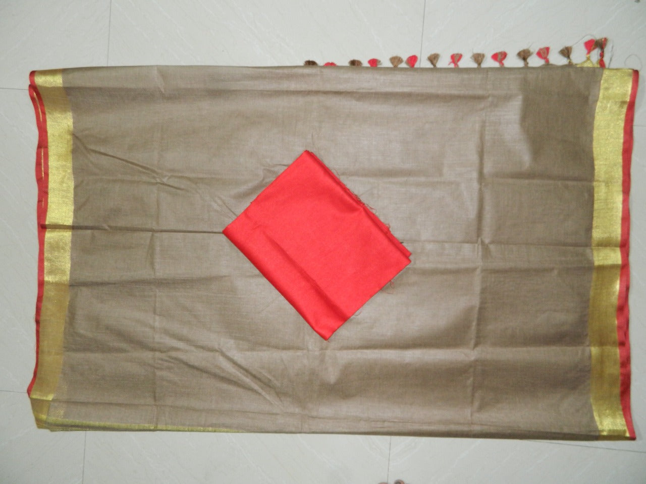 Khadi Linen Slub Saree INDIA SILK P.W.C.S. LTD