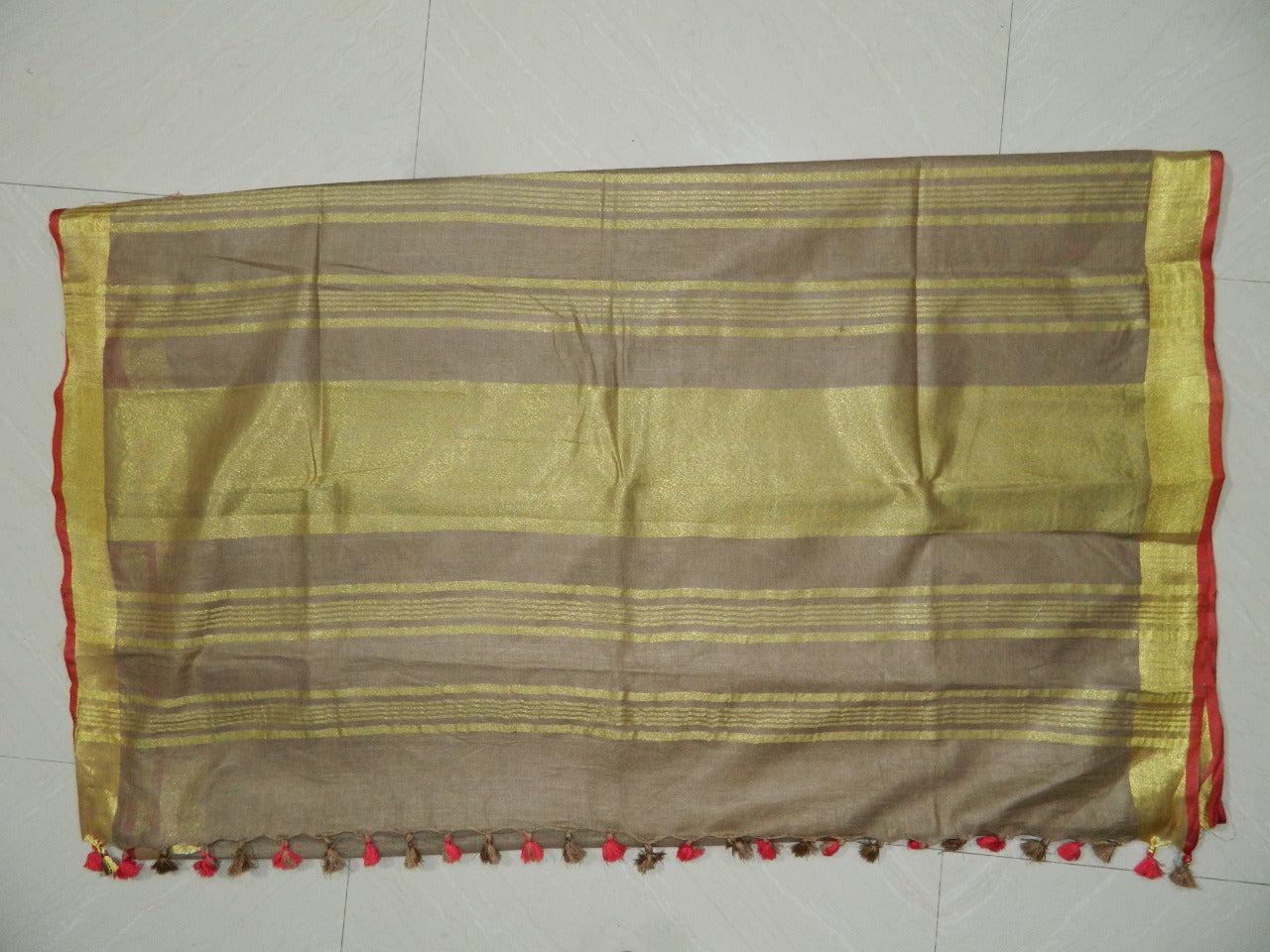 Khadi Linen Slub Saree INDIA SILK P.W.C.S. LTD