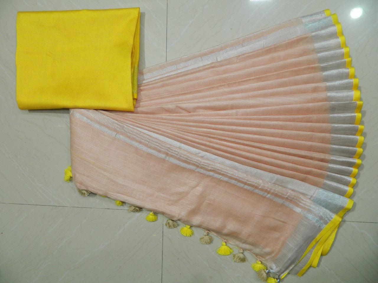 Khadi Linen Slub Saree INDIA SILK P.W.C.S. LTD