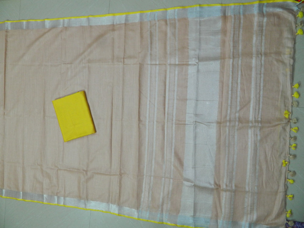 Khadi Linen Slub Saree INDIA SILK P.W.C.S. LTD