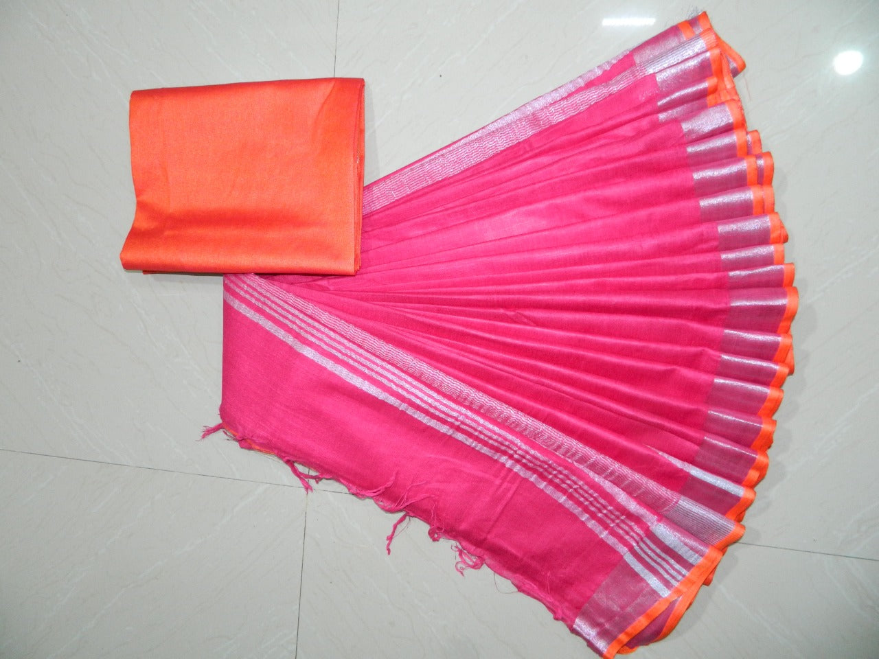 Khadi Linen Slub Saree INDIA SILK P.W.C.S. LTD