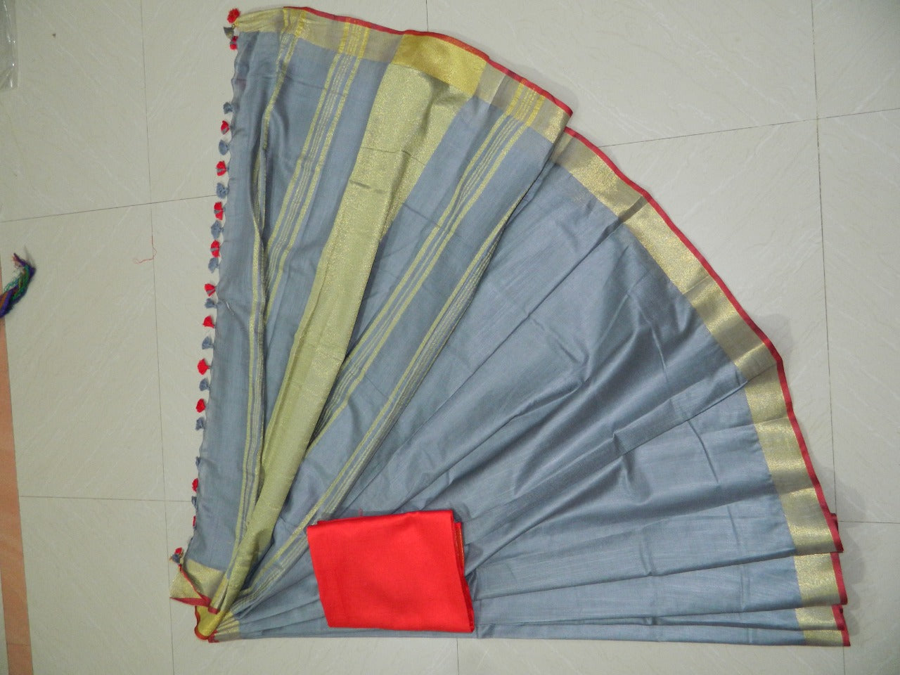 Khadi Linen Slub Saree INDIA SILK P.W.C.S. LTD