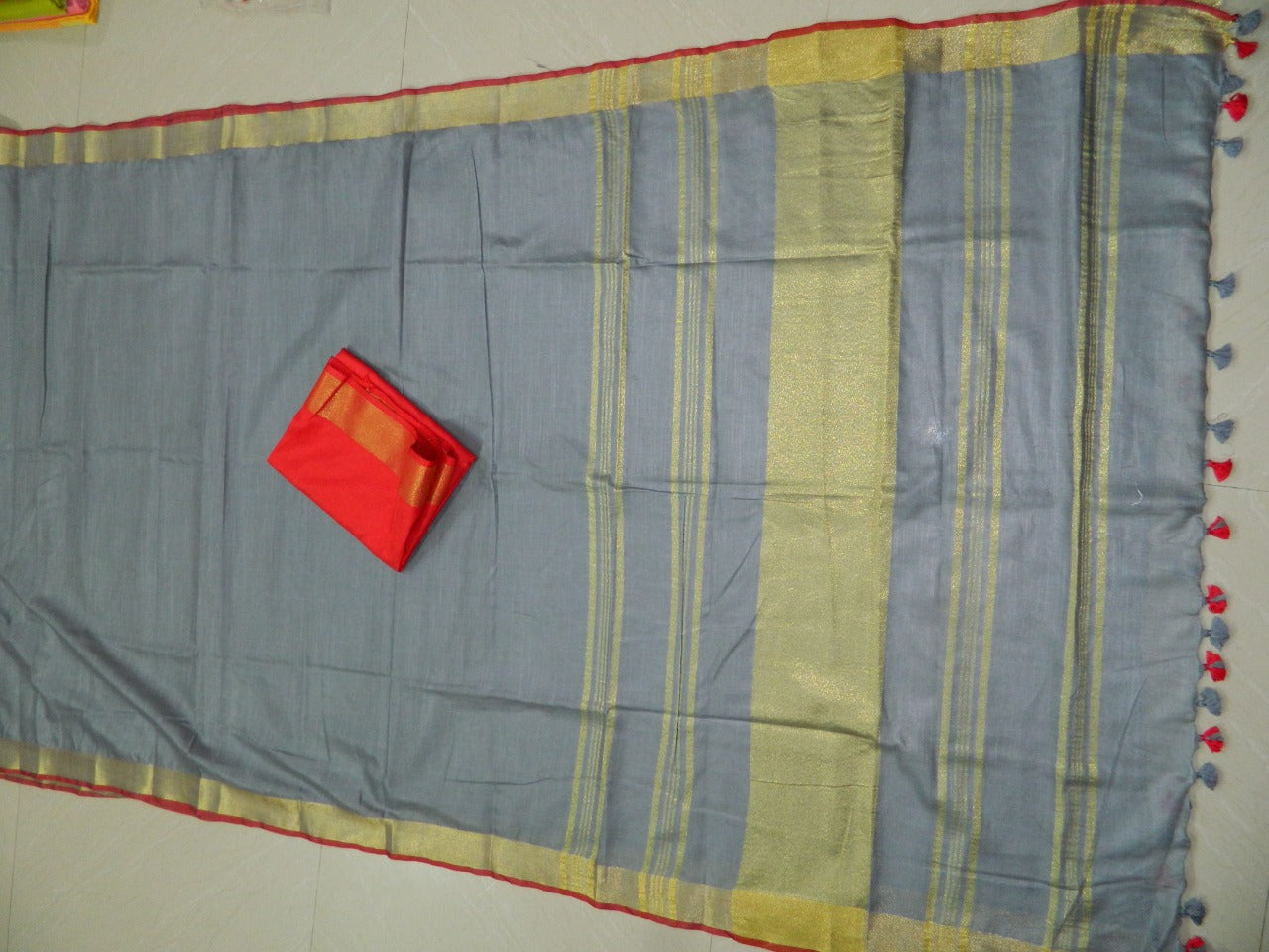 Khadi Linen Slub Saree INDIA SILK P.W.C.S. LTD