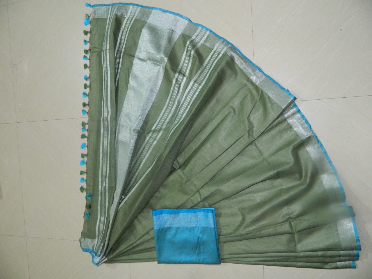 Khadi Linen Slub Saree INDIA SILK P.W.C.S. LTD