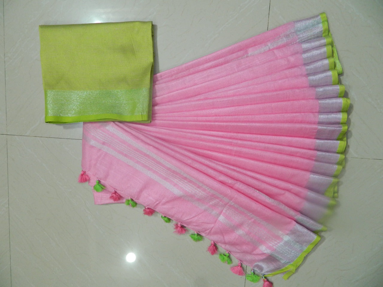 Khadi Linen Slub Saree INDIA SILK P.W.C.S. LTD