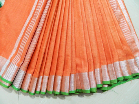 Khadi Linen Slub Saree INDIA SILK P.W.C.S. LTD