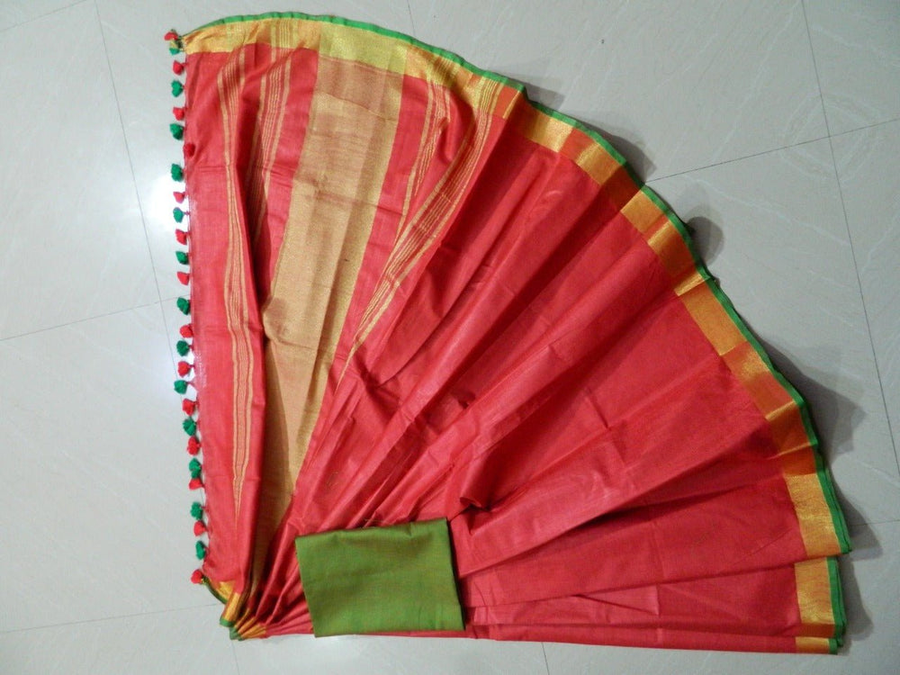 Khadi Linen Slub Saree INDIA SILK P.W.C.S. LTD
