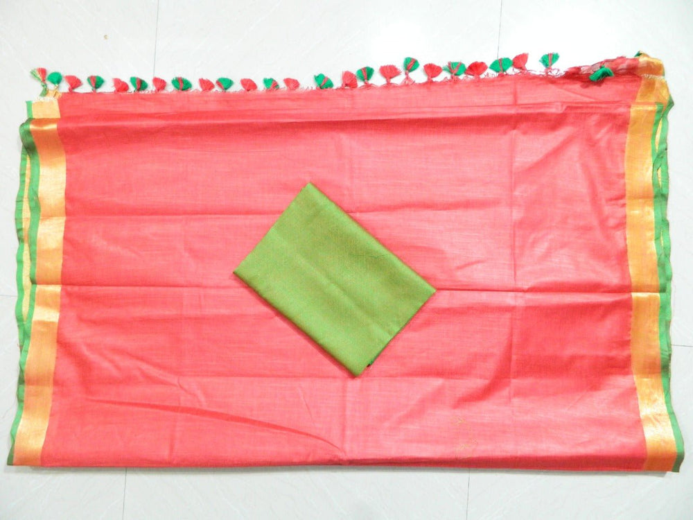 Khadi Linen Slub Saree INDIA SILK P.W.C.S. LTD