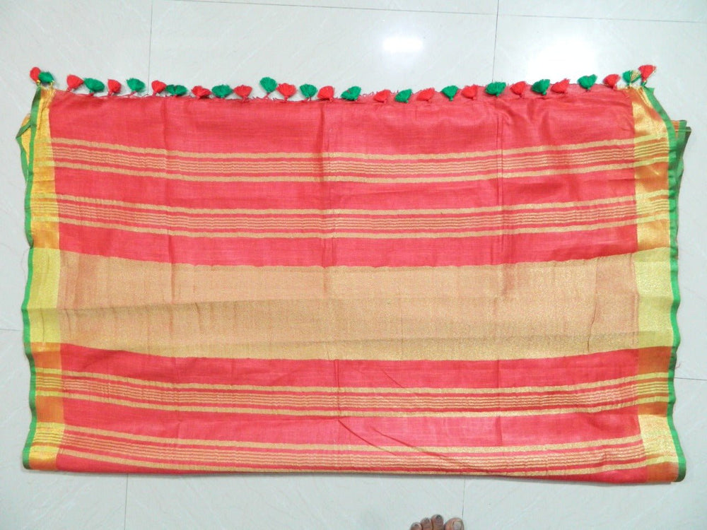 Khadi Linen Slub Saree INDIA SILK P.W.C.S. LTD