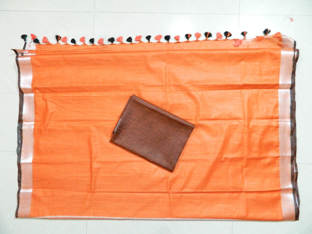 Khadi Linen Slub Saree INDIA SILK P.W.C.S. LTD