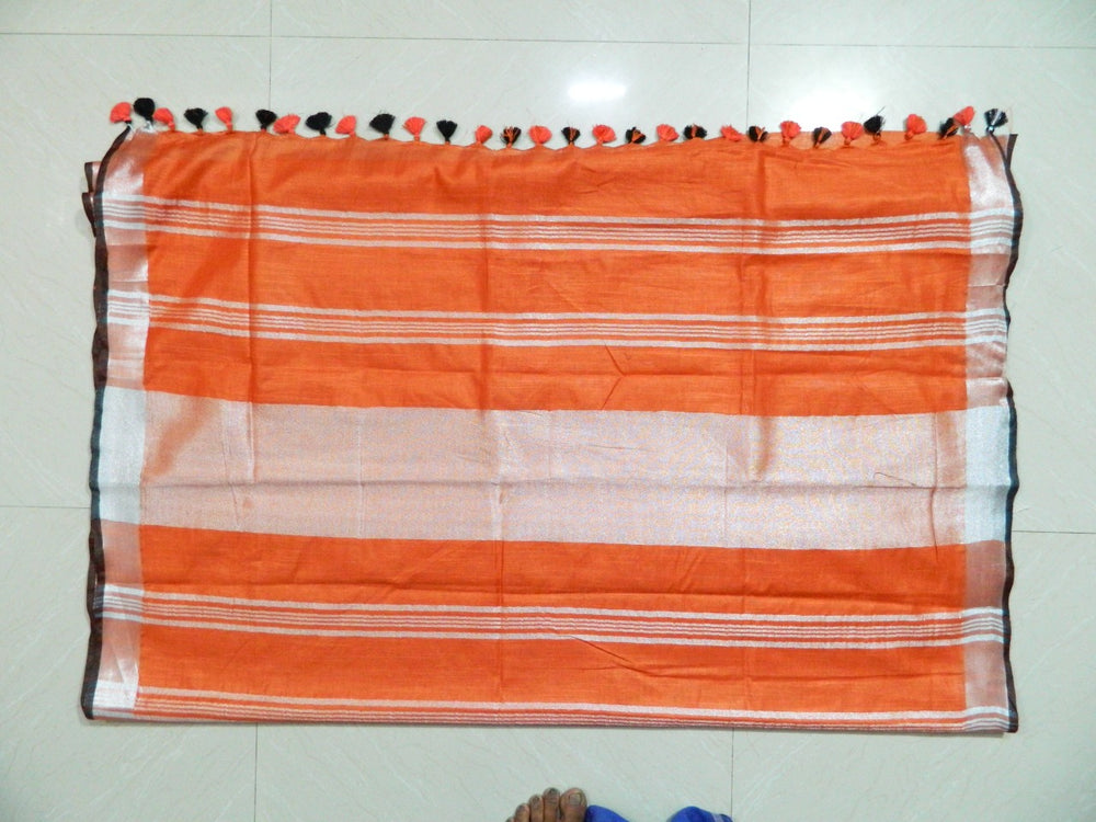 Khadi Linen Slub Saree INDIA SILK P.W.C.S. LTD