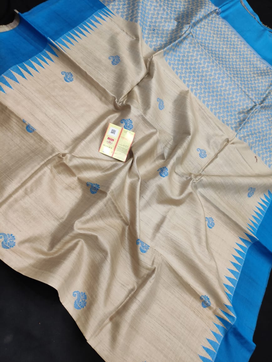 Pure Tussar Silk print saree