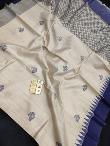 Pure Tussar Silk print saree