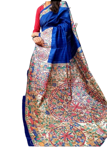 TUSSAR SILK PRINT SAREE