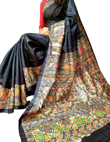 TUSSAR SILK PRINT SAREE