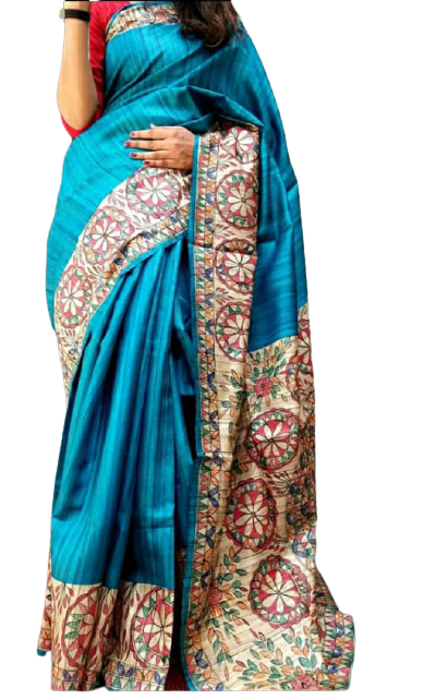 TUSSAR SILK PRINT SAREE