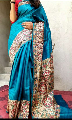 TUSSAR SILK PRINT SAREE