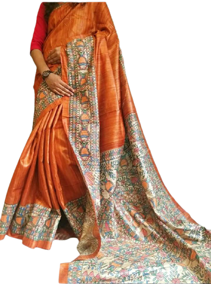 TUSSAR SILK PRINT SAREE