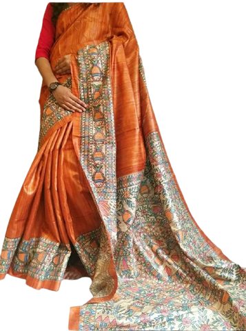 TUSSAR SILK PRINT SAREE